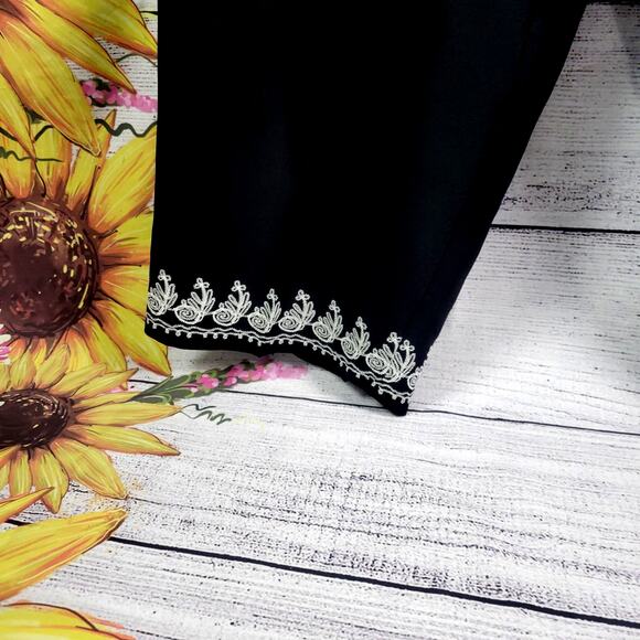 Vintage S.L.B. Woman Silk Black Pants Size 2X - Picture 2 of 7